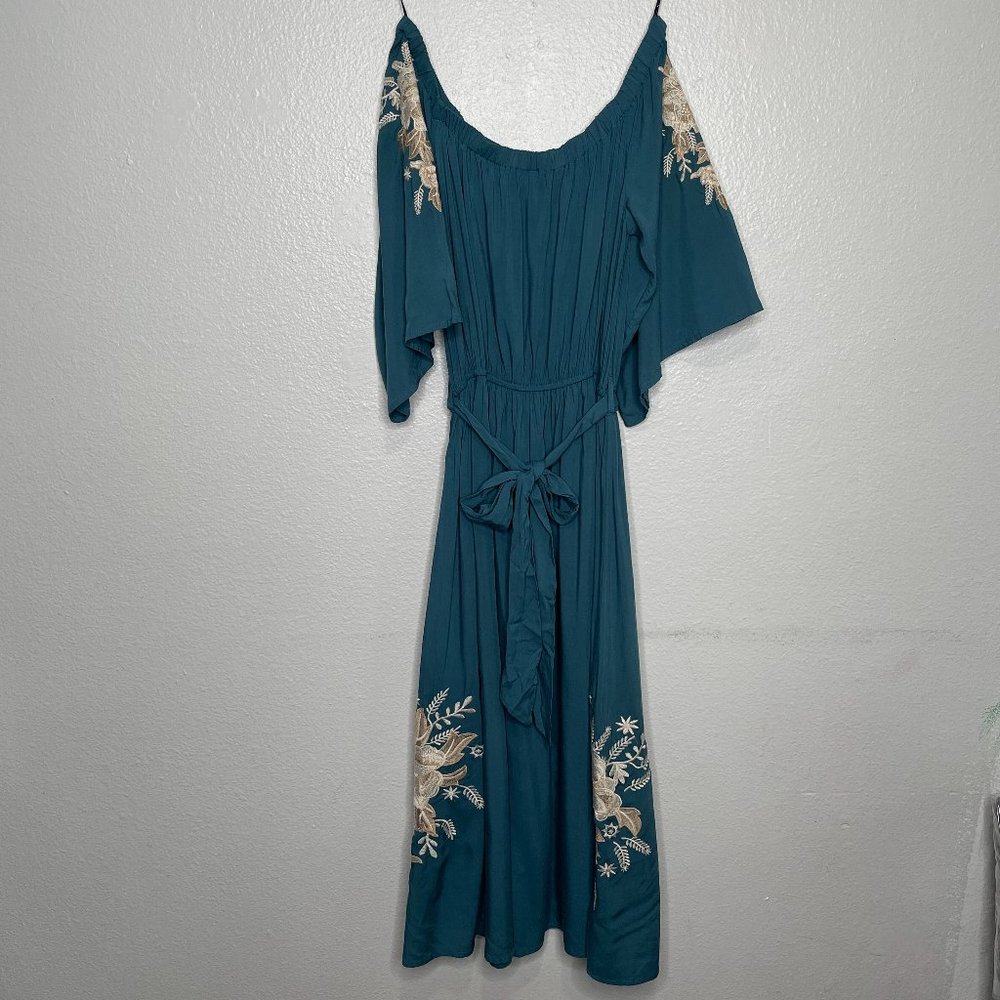 LUNIK off shoulder embroidered dress S